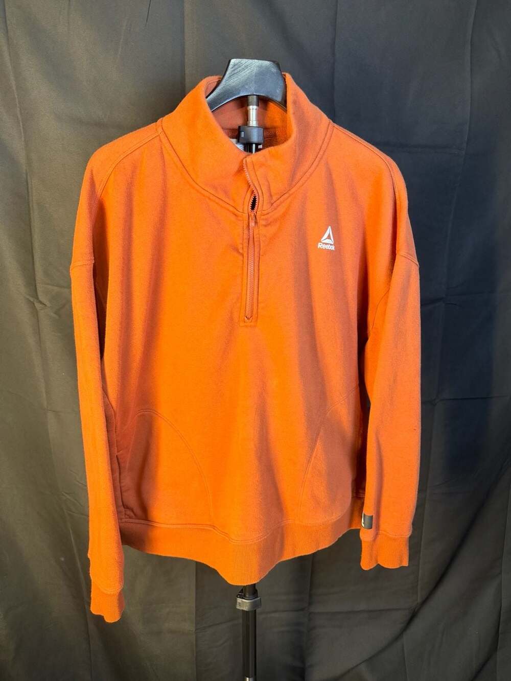 Reebok 1/2 Zip Sweatshirt Size XL Orange Pullover